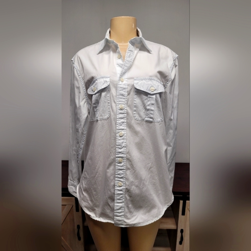 Abercrombie & Fitch White Cotton Button Down Top M